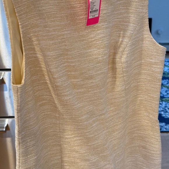 Lilly Pulitzer Sz 10 Gold Embellished Collar Shift Dress - Picture 2 of 2